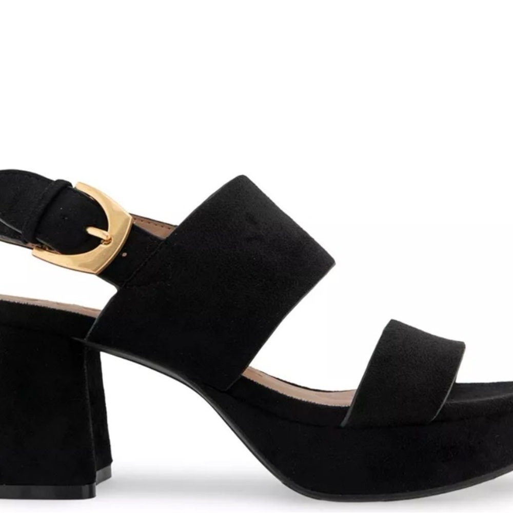 Elegant Black Suede Women's Sandals